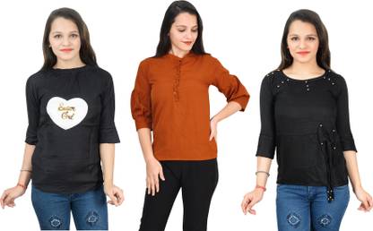 Girls Casual Crepe Top