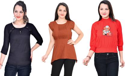Girls Casual Crepe Top