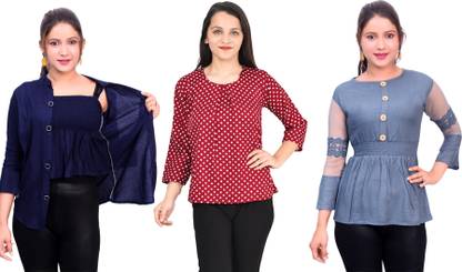 Girls Casual Crepe Top