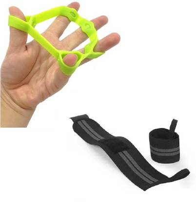 Dr Pacvu Set 3|Thumb Loop 1 Wrist Support Arm Band & 1 Rubber Stretcher Home Gym Exercise Fitness Accessory Kit Kit