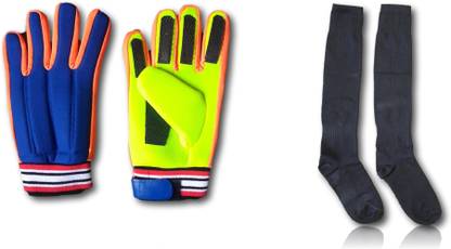 Sterling Combo of Goalkeeper Gloves(Pair) and socks (pair) over the knee Football Kit