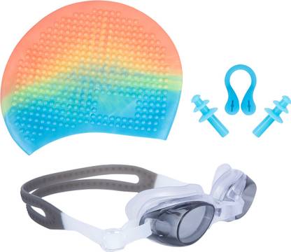 Hipkoo Sports Swimming Combo Set (Cap ,Googles ,Ear Plugs) Swimming Kit