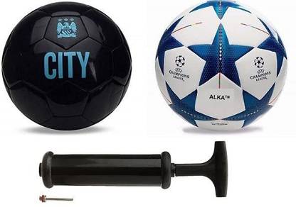PRISAMX Set of Bluestar & City Football with Air Pump Football Kit