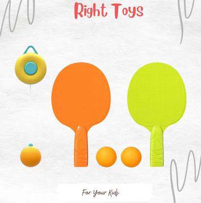 CountryLink Hanging Table Tennis Trainer Ping Pong Ball for Kids 2 Racket & 3 Practice Ball Table Tennis Kit