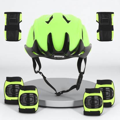 SPEEDFOX Protection Kit-Kids Helmet+Elbow Guard+Knee Guard+Hand Guard Cycling Guard Combo Cycling Kit