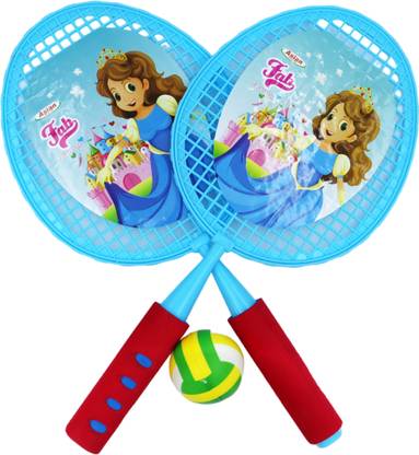 asian Fab Racket Set with 2 Rackets & 1 Ball – Lightweight Indoor Outdoor Kid Badminton Kit