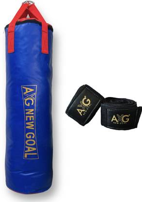 AXG NEW GOAL Smart Unfilled Punching Bag (3ft) With Hand Wraps Boxing Kit