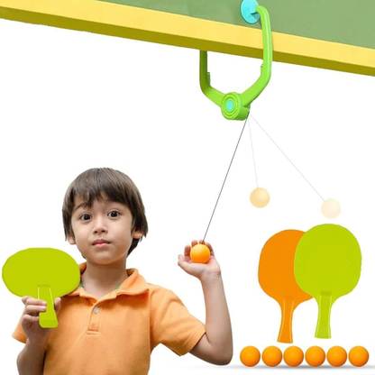CountryLink Hanging Table Tennis Paddles and Balls Self Training No Need Table with 6 Balls Table Tennis Kit