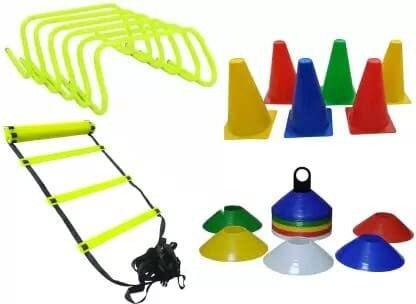 LYGER Multi Combo SET OF 6" { 6 Cone+6 Hurdle+6 Marker+6 BIibs+4 Mtr ladder) Football & Fitness Kit