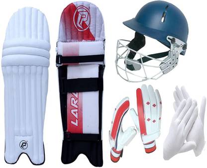 Lara Combo Set, 1 Batting Pad, Batting Gloves with Inner Gloves and Cricket Helmet Cricket Kit