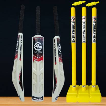 Aenox PLAY SMART KIT WITH PVC BAT AND STUMP FOR JUNIORS Cricket Kit