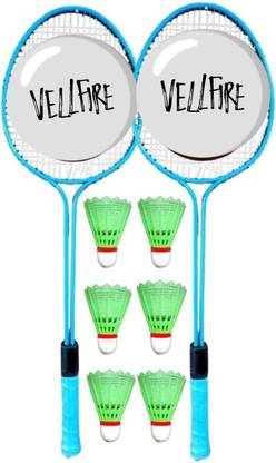 VELLFIRE Double shaft Badminton with 6 pvc shuttles Badminton Kit