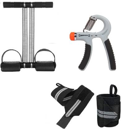 Dr Pacvu Set 3|Gun Hand Gripper1 Wrist Support Arm Band,Double Tummy Trimmer for Exercise Fitness Accessory Kit Kit