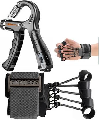 BoldFire Finger Strengthener & Hand Gripper for forearm Finger -Exerciser Hand, Finger Fitness Accessory Kit Kit