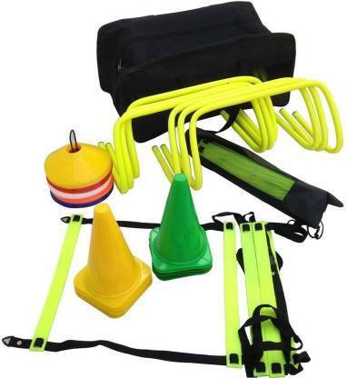 FIKAST Agility kit 4 Mtr. Ladder 10 saucer 6 cone of 6 inch 6 hurdle Football & Fitness Kit