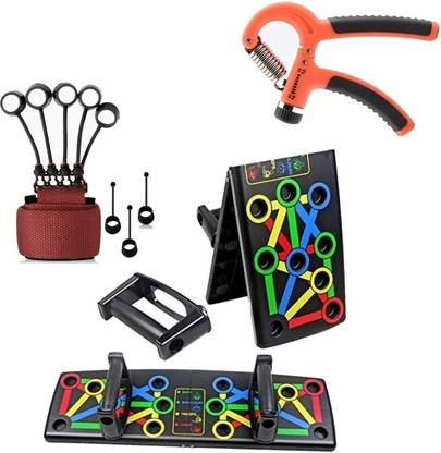 FITGENIX PushUpBoard, 15 in1& HAND GRIP & FINGER GRIPPER COMBO PACK Fitness Accessory Kit Fitness Accessory Kit Kit