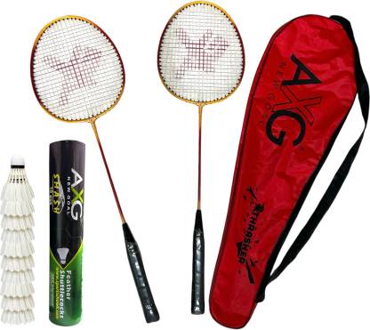 AXG NEW GOAL Thrasher Rackets Set of 2 With Cover & 10 Shuttles Badminton Kit