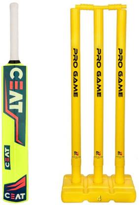 Pro Game Plastic Cricket Kit,Full Size bat (34 X 4.5inches) (For 12 And Above Years) Cricket Kit