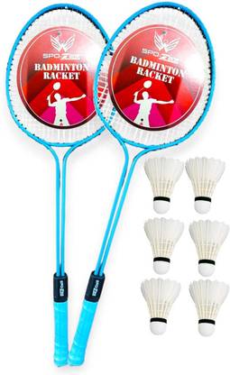 SPO Zone Badminton_Racquet Set of 2 With Shuttle cock@5 Badminton Kit