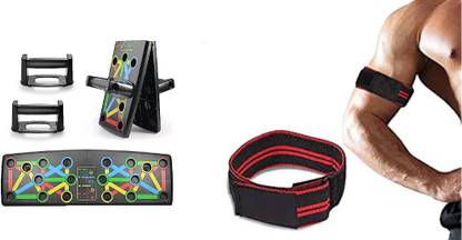 CODIVER Push up baord exerciser and Bicep band exerciser Fitness Accessory Kit Kit