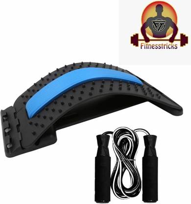 Fitnesstricks Fitness Combo Of Magic Back Stretcher Lumbar Support Device for Upper and Lower Back Pain Relief WITH Skipping rope Fitness Accessory Kit Kit