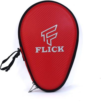 Flick Table Tennis Racket Hard CASE/Cover- Round| Assorted COLOURS. (Red) Table Tennis Kit