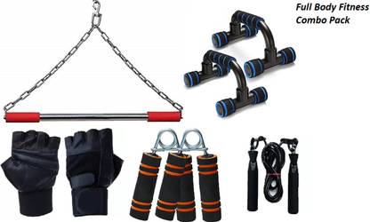 CODIVER Chin pull up bar gym gloves skipping rope Push up bare hand gripper Fitness kit Fitness Accessory Kit Kit