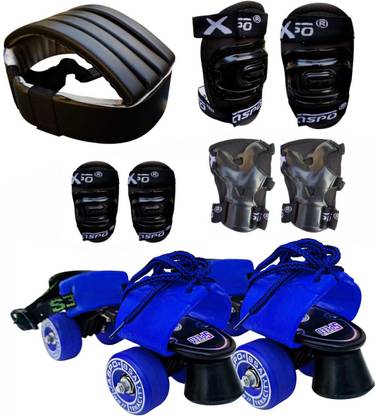 Jaspo Fighter Senior Skates Combo (Skates+Knee, Elbow, Wrist, Head Guard) For 6-14 yrs Skating Kit