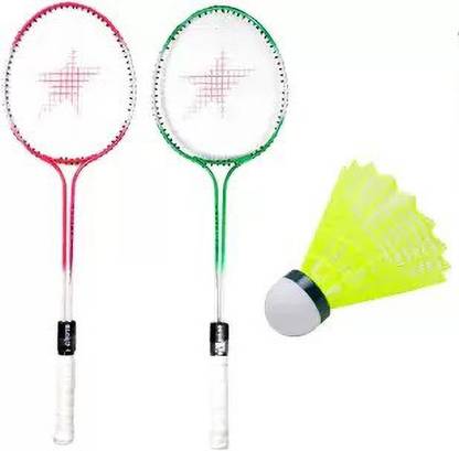 JERSSY 2 Double Shaft Badminton 1 x Shuttle Cock. Badminton Kit