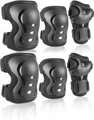 Jaspo Secure Hybrid Knee, Elbow & Wrist Guard Combo for Skating, Cycling for All Age Groups - Medium Size Skating Kit