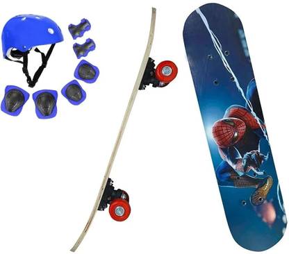 Baba Fab McQueen Car Printed Skateboard Combo with Helmet & Safety Kit for Kids Skating Kit