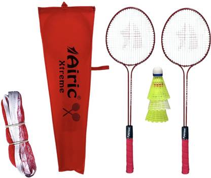 Airic Classic Double Shaft Xtreme Set with 3 Plastic Shuttles and Net Badminton Kit