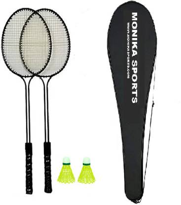 STYRKR Badminton kit/ 2 PC Double Shaft Racket +2shuttle cock+ Badminton Cover Badminton Kit