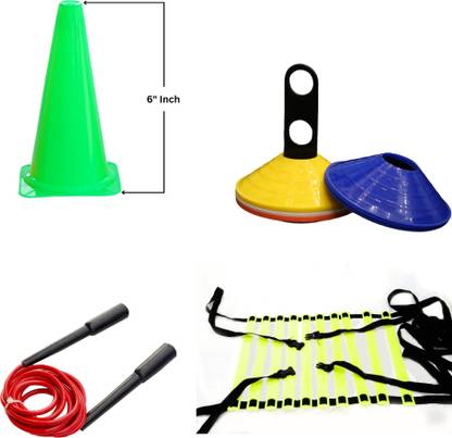 Stallion Football Traning Kit 6 Inch Cone , Soccer Cone , Skipping Rope , 2 Meter Ladder Football Kit