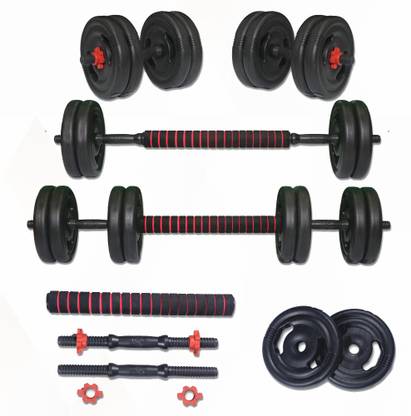 RANROX FITNESS 10kg Dumbbells & Barbell Home Gym Set Kit For Home Workout Adjustable Dumbbell Fixed Weight Dumbbell