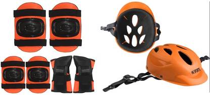 HK Sports Skating Protection Kit - Flap Helmet + Elbow + Knee + Hand Guard Skating Kit