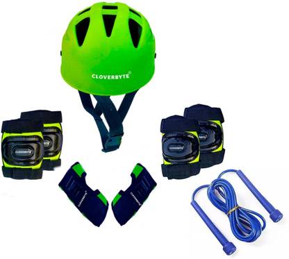 CLOVERBYTE Protective 4in1 Skating & Cycling for Age 12 to Above Yrs & Skipping Rope Combo Cycling Kit