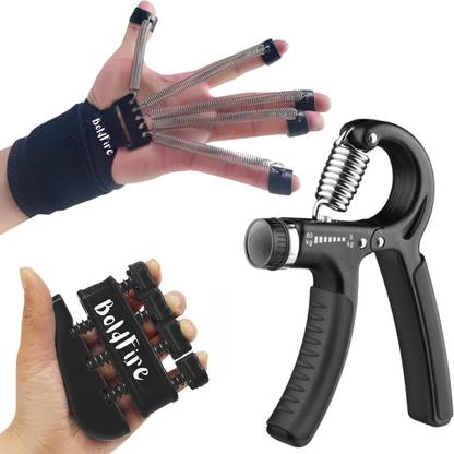 BoldFire Combo Packof3 Metal Finger Gripper Strength Trainer Hand Gripper Exerciser Hand Fitness Accessory Kit Kit