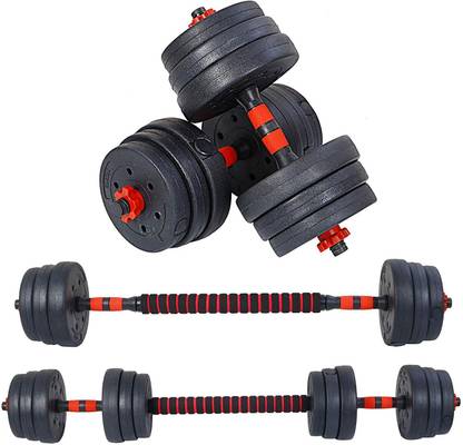 TWEEZER 10 kg 3 In 1 Convertible Dumbbells & Barbell Home Gym Fitness Kit Home Gym Combo
