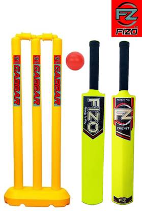 fizo PVC Cricket Kit Kids Below 8 Plastic Bat Size 3, Wickets 24'', Bails, Ball, Base Cricket Kit