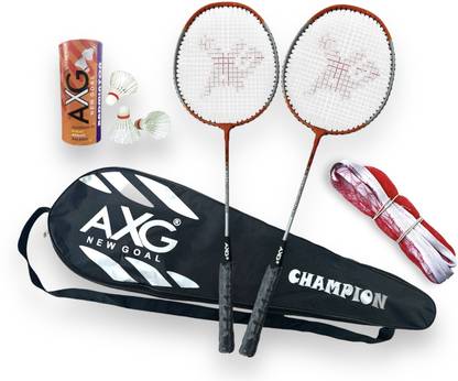 AXG NEW GOAL Isometric Champion Tenacious Wide Body with Feather Shuttles, Net & Cover Badminton Kit