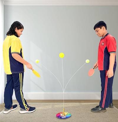CountryLink Table Tennis Training Kit 2 Ping Pong Balls &2 Table Tennis Bat with Metal Base Table Tennis Kit