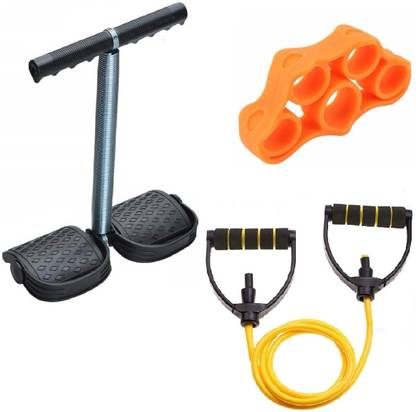 Dr Pacvu Set3|Toning Tube & Single Tummy Trimmer,Rubber Grip for Body Stretching,Exercise Fitness Accessory Kit Kit