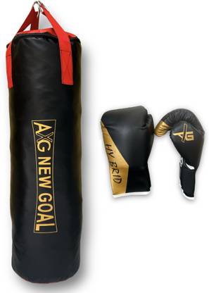 AXG NEW GOAL Unfilled Punching bag (3ft) with solid Hybrid Boxing Gloves Boxing Kit