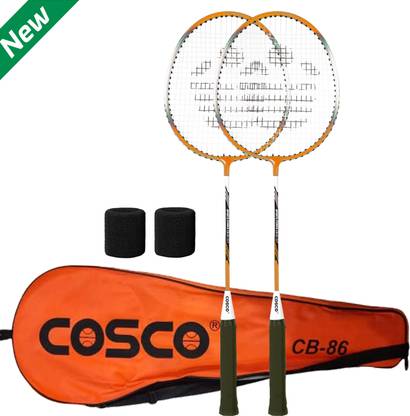 COSCO Combo of 4, 2 CB-86 Badminton Racquet Set, 2 Wrist Band Badminton Kit