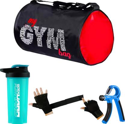 COOL INDIANS gym bag duffel bag hand gripper hand 2 in 1 gloves new combo Fitness Accessory Kit Kit