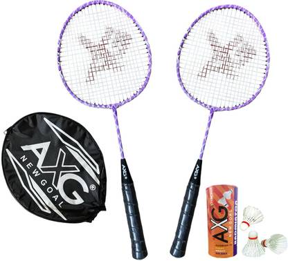 AXG NEW GOAL Durable Stylish Design with 3 feather shuttles and cover Badminton Kit