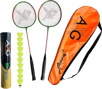 AXG NEW GOAL Thrasher Rackets Set of 2 With Cover & 10 Shuttles Badminton Kit