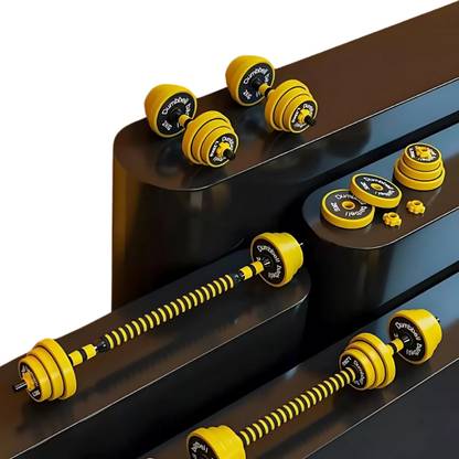 TheDumbbells FITNESS 20 KG PVC Set with Straight Bar Adjustable Dumbbell with resistance band Dumbbell Kit Kit