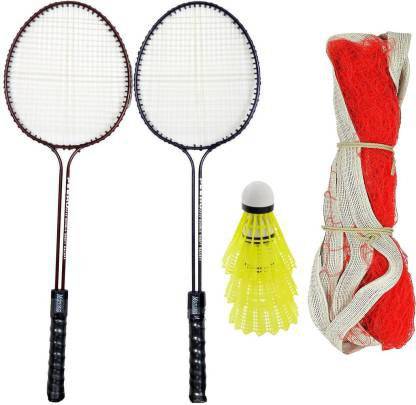 HouseOfCommon Badminton Rackets with net & Shuttlecock Badminton Kit Badminton Kit